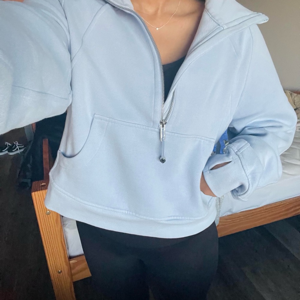 Lululemon 1/4 Scuba Blue Linen